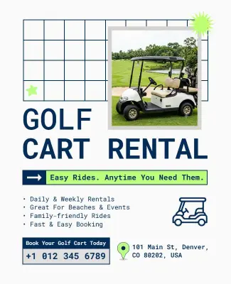 Golf Cart Rental Flyer Template
