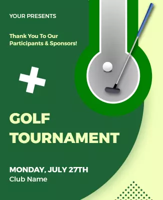 Golf Tournament Event Announcement Flyer Template
