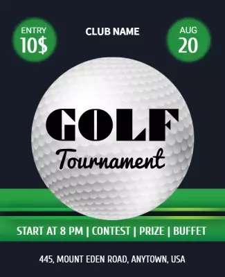 Golf Tournament Promotional Event Flyer Template