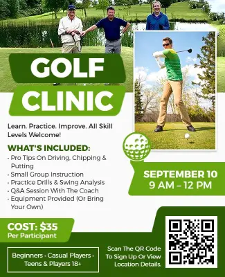Golf Training and Practice Clinic Flyer Template