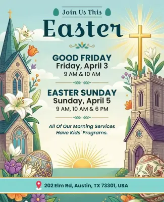 Good Friday and Easter Sunday Service Flyer Template