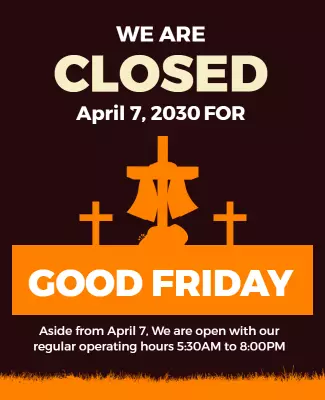Good Friday Closure Announcement Flyer Template