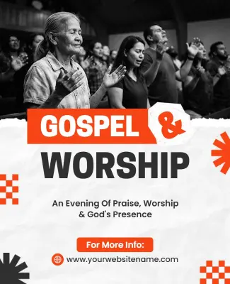 Gospel and Worship Event Poster Template