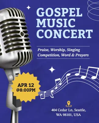 Gospel Music Concert Celebration Flyer Template