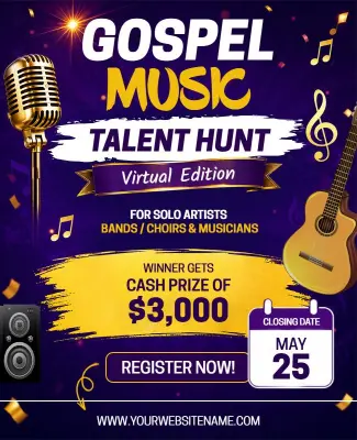 Gospel Music Talent Hunt Flyer Template