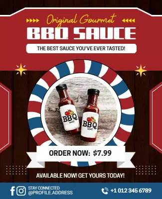 Gourmet Bbq Sauce Promotional Flyer Template