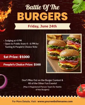 Gourmet Burger Battle Event Flyer Template