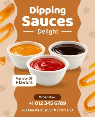 Gourmet Dipping Sauces Promotion Flyer Template