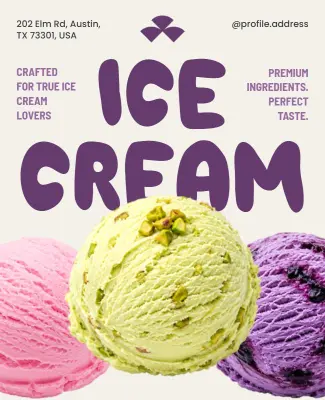 Gourmet Ice Cream Parlour Advertisement Poster Template