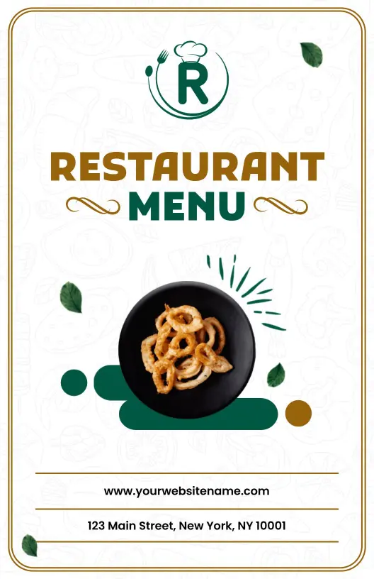 Gourmet Italian Appetizers and Fresh Salads Restaurant Menu Template