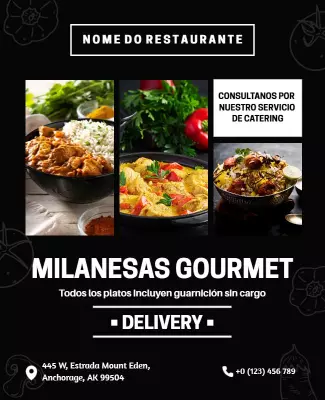 Gourmet Milanesas Restaurant Delivery Flyer Template
