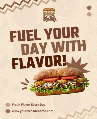 Gourmet Sandwich Advertisement Poster Template