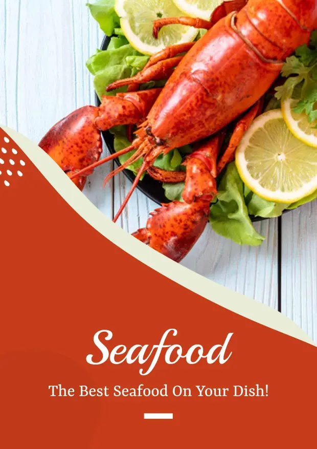 Gourmet Seafood Restaurant Promotional Catalog Brochure Template