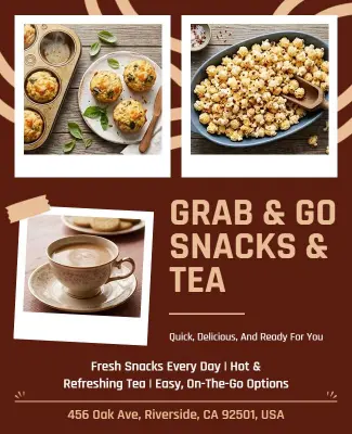Grab and Go Snacks and Tea Flyer Template