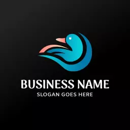 Graceful Blue and Pink Duck Design for Creative Logo Template