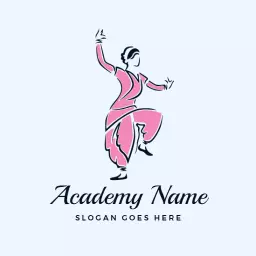 Graceful Pink Dance Performance with Elegant Style Logo Template