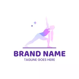 Graceful Purple Yoga Pose Enhancing Mindfulness Logo Template