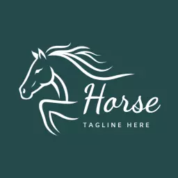 Graceful White Horse Design Representing Equestrian Themes Logo Template