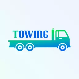 Gradient Blue and Green Tow Truck Highlighting Towing Services Logo Template