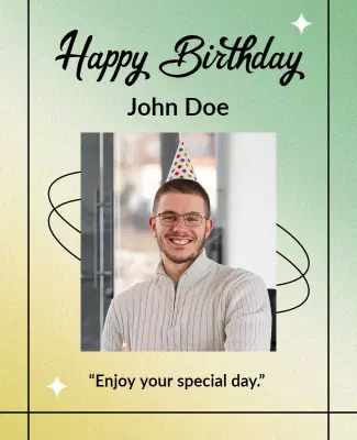 Gradient Happy Birthday Flyer Template