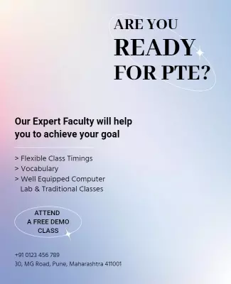 Gradual Colorful PTE Exam Preparation Support Poster Template