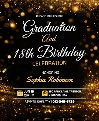 Graduation and Birthday Celebration Flyer Template