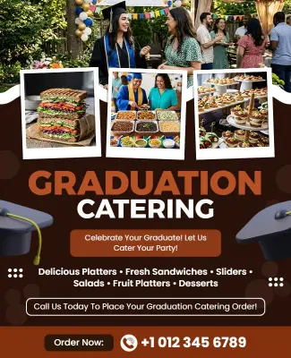 Graduation Catering Service Promotional Flyer Template