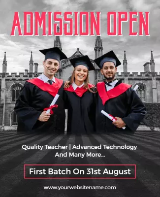 Graduation Celebration Admission Open Announcement Poster Template