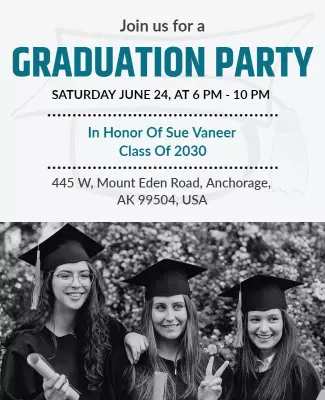 Graduation Celebration Event Invitation Flyer Template