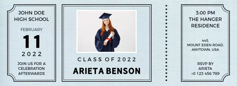 Graduation Ceremony Celebration Ticket Invitation Template