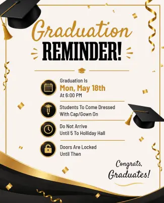Graduation Ceremony Reminder Poster Template