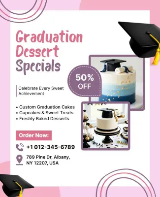 Graduation Dessert Specials Promotional Flyer Template