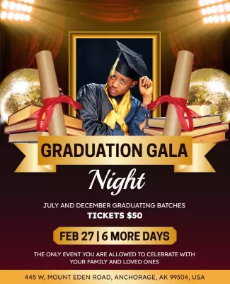Graduation Gala Celebration Night Flyer Template