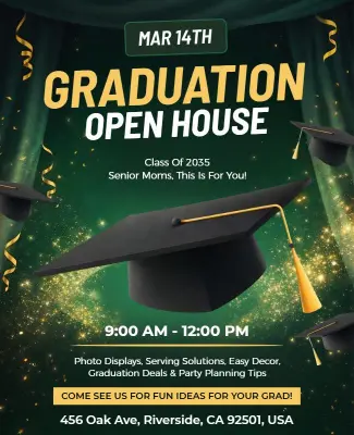 Graduation Open House Event Flyer Template
