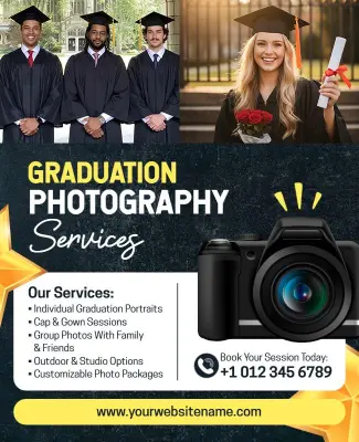 Graduation Photography Services Promo Flyer Template