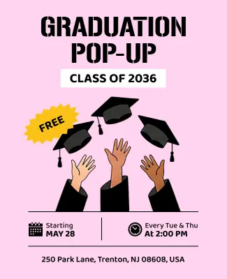 Graduation Pop-up Event Flyer Template