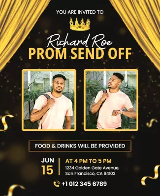 Graduation Prom Send Off Celebration Flyer Template