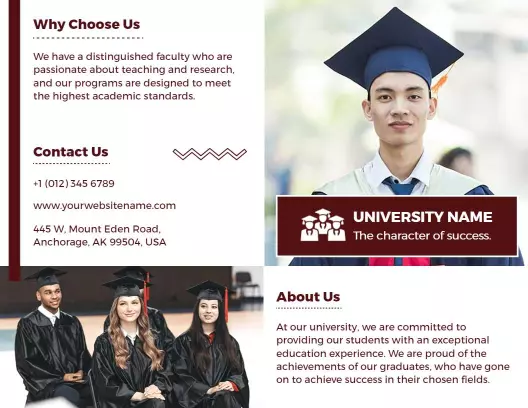 Graduation Success University Programs Admission Brochure Template