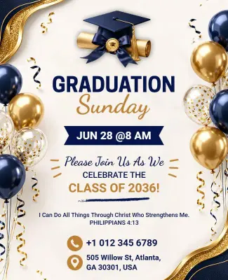 Graduation Sunday Celebration Event Flyer Template