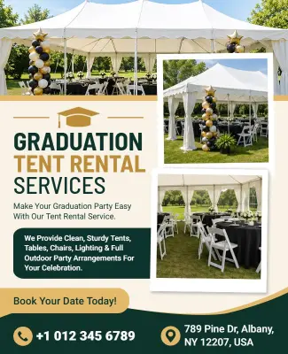 Graduation Tent Rental Services Flyer Template