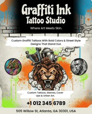 Graffiti Tattoo Studio Promotional Flyer Template