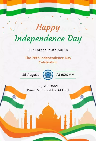 Grand 78th Independence Day Celebration Invitation Template