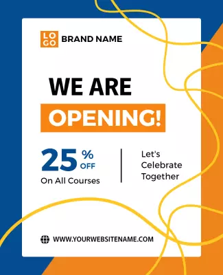 Grand Opening Discount Courses Flyer Template