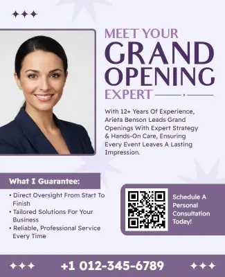 Grand Opening Event Consulting Services Flyer Template
