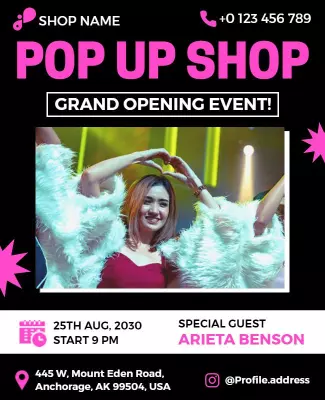 Grand Opening Event Pop Up Shop Flyer Template