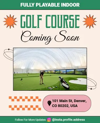 Grand Opening Indoor Golf Course Flyer Template
