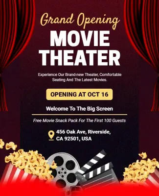 Grand Opening Movie Theater Event Flyer Template