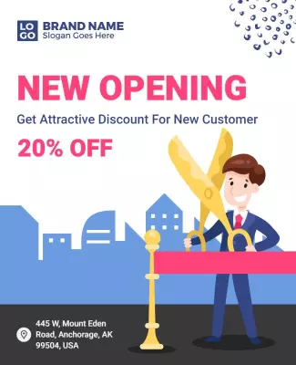 Grand Store Opening Discount Promotion Flyer Template