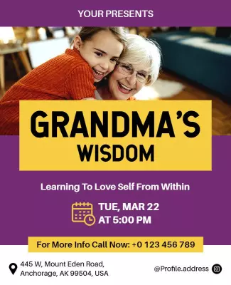 Grandmothers Wisdom Event Flyer Template