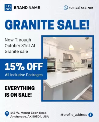 Granite Discount Promotion Sales Flyer Template